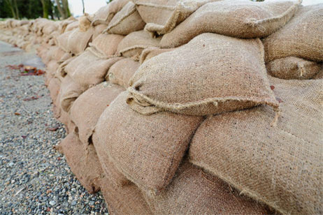 Jute-Sandsäcke für Hochwasserschutz
